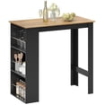 thumbnail image 1 of HOMCOM Bar Table Dining Table with 3 Shelves for Kitchen, Walnut, 1 of 10