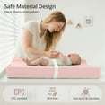 thumbnail image 3 of Baby Changing Pad, Caveen Wipeable Changing Table Pad with Waterproof PU Cover, Portable Baby Diaper Change Station and Dresser, Pink, 3 of 8