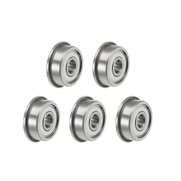 F624ZZ Flange Ball Bearing, 4x13x5 Shielded Chrome Bearings 5pcs