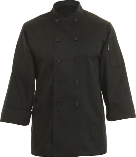 Chef Works Inc Unisex 65 35 Poly Cotton Basic Chef Coat Black, X-Large | 1 Each by Chef Works Inc