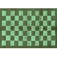 thumbnail image 1 of Ahgly Company Indoor Rectangle Checkered Turquoise Blue Modern Area Rugs, 8' x 10', 1 of 4