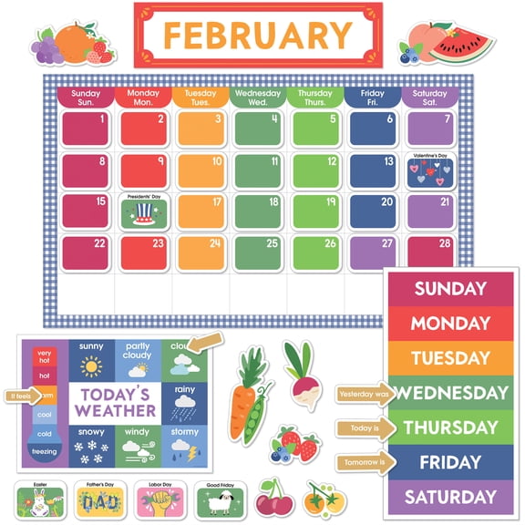 Carson Dellosa Farmers Market Calendar Bulletin Board Set (139 pieces)