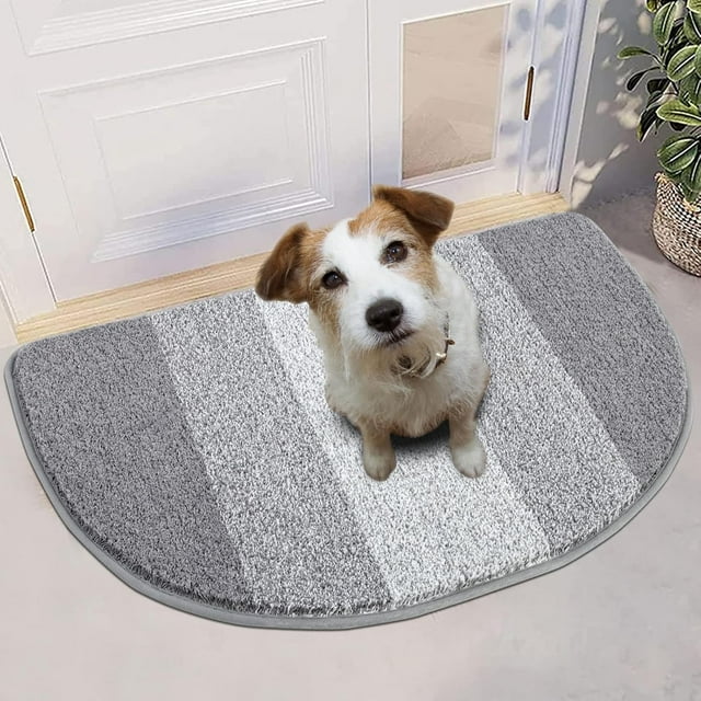 Tapis d'Entrée Intérieur Tapis de Porte Antidérapant Absorbant Attrape-Boue Tapis LowProfile Tapis de Sol Intérieur Doux Lavable à la Machine Petits Tapis Tapis de Porte pour Entrée (‘‘x‘‘ Gris)