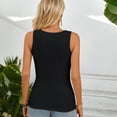 thumbnail image 6 of Vafful 2PCS Womens Summer Tank Tops Square Neck Sleeveless Low Cut Sexy Shirts Ribbed Tanks Slim Fitted Casual Basic Tee Shirt Black Gray S, 6 of 9