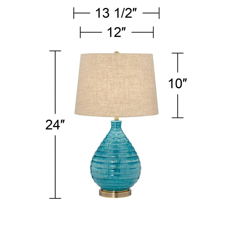 Small teal on sale table lamp