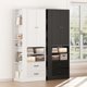 thumbnail image 3 of Ropa Madera Grande, Ropero Tipo Closet para Recamara Blanco con 2 Puertas de Gabinete, Mueble para Ropa para Recamara Hogar, Armario de Almacenamiento con 2 Cajones, 3 of 7