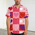 thumbnail image 6 of Miluxas Valentines Day Hawaiian Shirts for Men Love Heart Print Short Sleeve Button Down Bowling Shirts Valentine Dating Top Red-1, 6 of 10