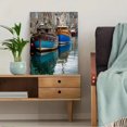 thumbnail image 5 of Fishing Boats Harbor Canvas Painting，Coastal Nautical Wall Decor for Living Room Bedroom Office Home, 5 of 8