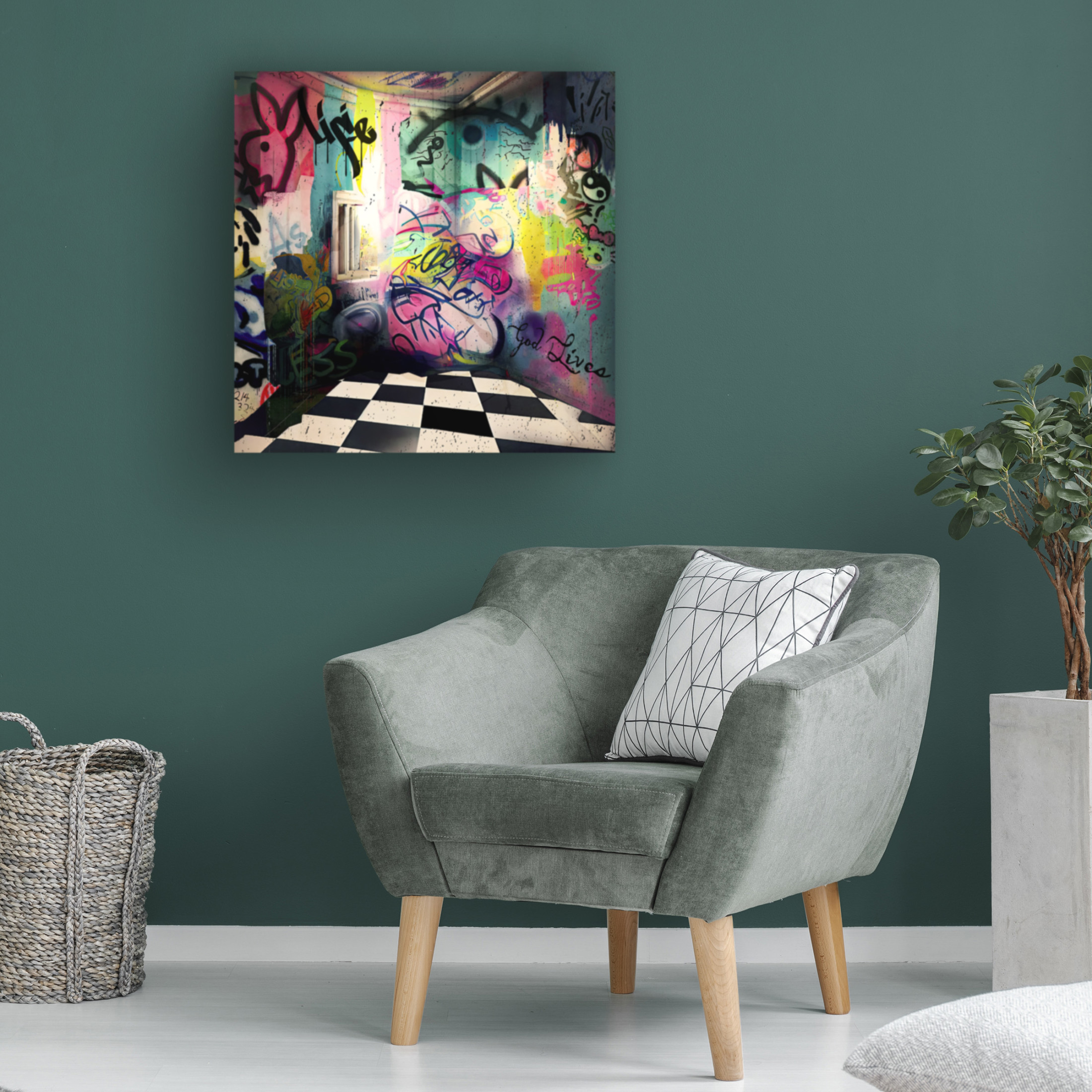 Canvas Wall Art - Sasha 'Imperative Expression' Wall Art for Living Room, Bedroom, or Office Décor by Trademark Fine Art - 18 x 18 Inches