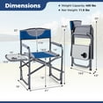 thumbnail image 3 of Costway Folding Camping Chair, Lightweight Portable Directors Chair with Side Table Blue, 3 of 9
