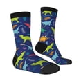 thumbnail image 3 of Uemuo Dinosaurs Pattern Women's Crew Socks, Soft Durable Breathable Moisture-Wicking with Odor Control Cotton socks, 3 of 9
