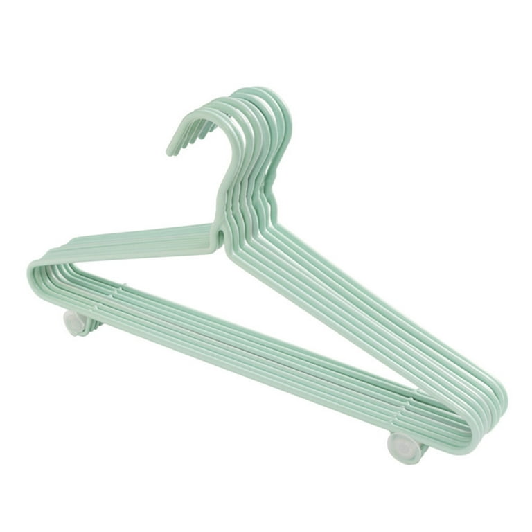 10pcs Plastic Non-slip Green Clothes Hangers