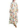 thumbnail image 1 of Vestido suelto de mujer Vintage estampado manga larga cuello redondo cintura alta Casual vestid Abanopi  Vestido, 1 of 7