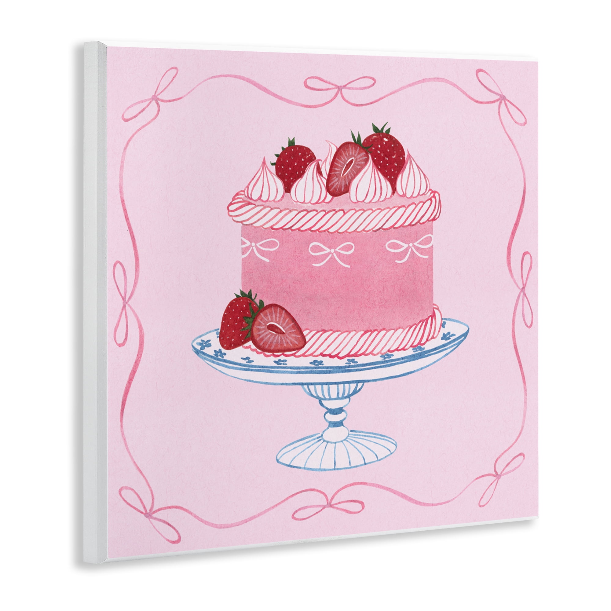 Stupell Industries Pink Strawberry Cake Wall Plaque Art, design by Grace Popp