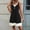 Black, variant on QUNYINEY Colorblock Sundresses for Women Beach Mini Casual A Line Sleeveless Tank Dress Crew Neck Quarter Zip Summer Casual Loose Fit Dresses