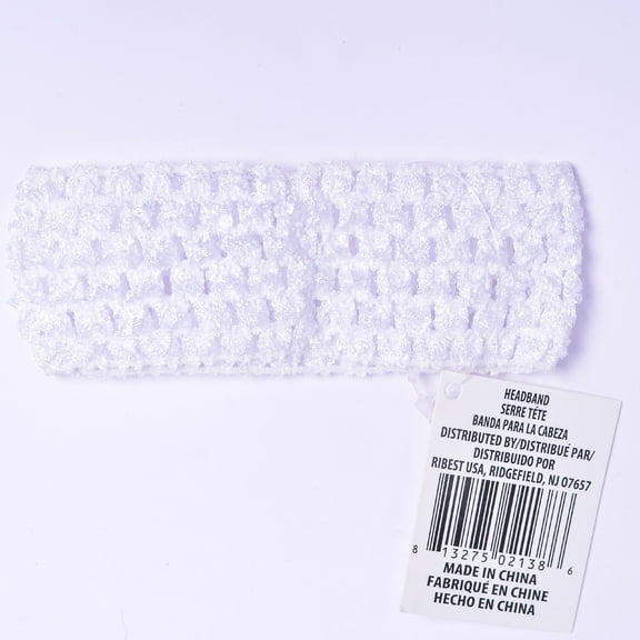 Yama Ribbon, Female Girls Child Accessories Knit Headband in White, 1 Count