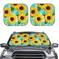 thumbnail image 2 of Fotbe Yellow Sunflowers With Green Leaves Juego de 2 Piezas de Parasoles para Parabrisas | Bloqueador Solar para Auto | Accesorios Plegables para Protección Solar Interior-Small, 2 of 6