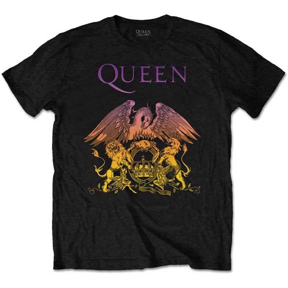 Men's Queen Gradient Crest T-shirt Small Black