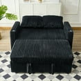 thumbnail image 2 of 53" Cushioned Recliner Sofa Bed with Charging Station and 2 Cup Holders, Corduroy Pull-out Sofa with Side Pockers, Recliner Backrest with 5-position Adjustment for Living Room, Bedroom, Office, Black, 2 of 9