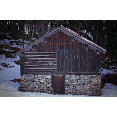 Canvas Print Scale Wood Mint Barn Log Cabin Hut Hayloft Stretched Canvas 10 x