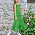thumbnail image 5 of Nskgu Girls Maxi Summer Short Flutter Sleeve Casual Dress with Pockets for 4-13 Years, 5 of 6