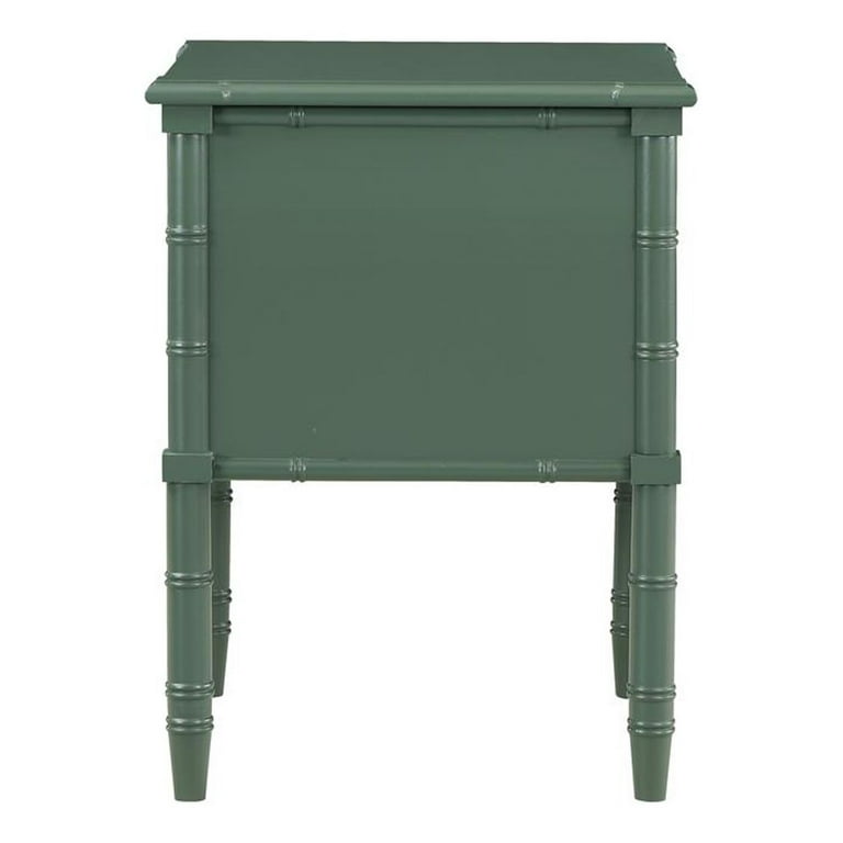 Comfort Pointe Vintage Green Nightstand, Bamboo Style Wood, 2