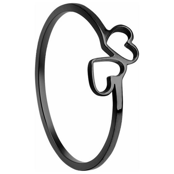MANHUJI Gold Silver Rings for Women Non Tarnish Stackable Rings Trendy Dainty Gold Plated Stacking Cubic Zirconia Thumb Ring Set Love Friendship Dual Band Rings Promise Wedding Engagem (Black,9)