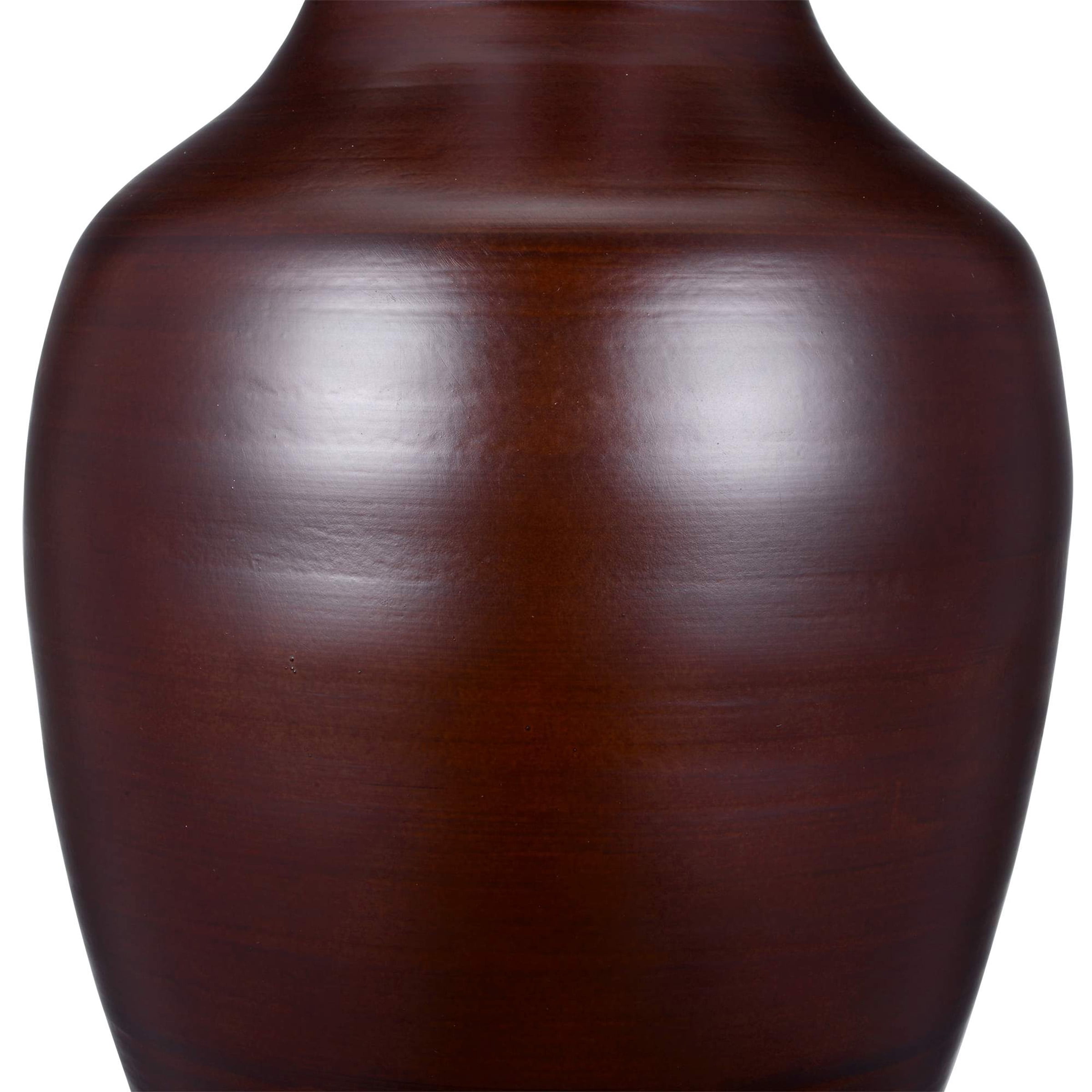 Villacera Handcrafted 14? Tall Brown Bamboo Vase , Decorative Glazed Urn Vase for Silk Plants, Flowers, Filler Decor , Sustainable Bamboo
