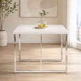 thumbnail image 5 of JUFU 55'' White Dining Table with Silver Metal Legs, Modern Kitchen Table for 4–6, 5 of 8