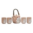 thumbnail image 6 of Maneki Neko Lucky Beckoning Cat Matte Pink 20oz Ceramic Tea Pot and Cups Set, 6 of 7