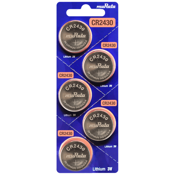 Murata CR2430 3V Lithium Coin Cell (5 Batteries) - Replaces Sony CR2430