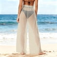 thumbnail image 5 of YFNNUP Women's Wide Leg Palazzo Pant Elastic Waist Lounge Trouser Sheer Mesh Chiffon Trousers Summer Beach Vacation Casual Pants Beige XL, 5 of 8
