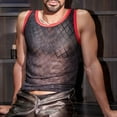 thumbnail image 4 of QSAWXQZ Men's Mesh Tank Top Crew Neck Sleeveless Sheer Net Shirt Casual Layer for Party Free Size, 4 of 7