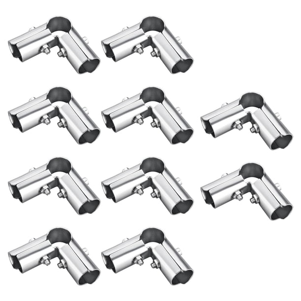 Conector de tubo de acero inoxidable de 10 piezas de 25 mm de diámetro para conexión de tubo redondo Tres conectores
