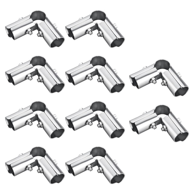 10 Piezas de Conector de Tubo, Conector de Montaje de Tubería, Tubo de 25 Mm de Diámetro, Plateado, Resistente para Muebles, Contenedores de Conexión Tres conectores