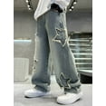 thumbnail image 7 of Tiijoy Boys' Baggy Straight Leg Jeans with Star Patches Loose Denim Pants, Sizes 5-6, 7 of 7