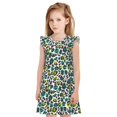 thumbnail image 1 of Balery Green Leopard Camisón de princesa para niñas, pijama de algodón con mangas abullonadas, suave y bonito.-X-Large, 1 of 6