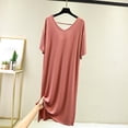 thumbnail image 2 of Wensltd Women Tank Nightgown Sleeveless Crew Neck Loose Solid Color Sleepwear Soft Long Nightdress for Summer Home Wear, 2 of 5