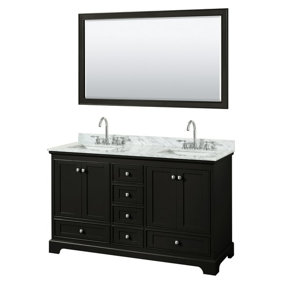Wyndham Collection WCS202060DDECMUNSM58 Deborah 60" Free Standing Double Vanity Set - Dark
