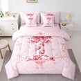 thumbnail image 4 of Castle Fairy Floral Initial 7pcs Bedding Comforter Set,Dreamy Princess Queen Bedding Sets Super Cozy,Bow Flower Queen Sheet Sets,Breathable Girls Bedroom Decoration, 4 of 8