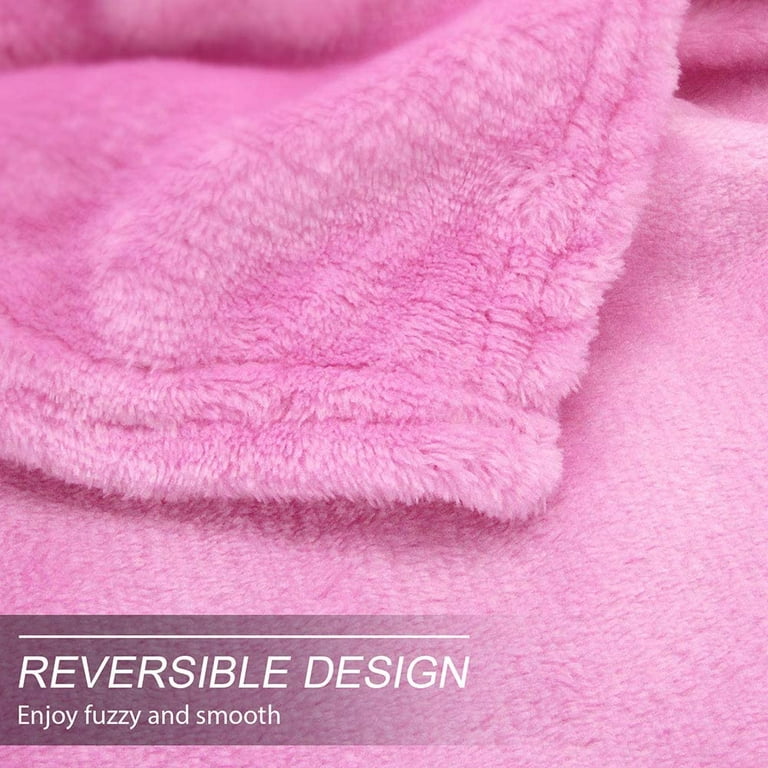 Howarmer Pink Fuzzy Bed Blanket, King Size Soft Flannel Fleece Bed Throw  Blankets, 90 x 108 Inch