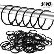 30PCS Shower Curtain Hooks,Rust Proof Shower Curtain Rings for Bathroom,Circular Decorative Shower Curtain Rings and Hooks for Shower Rod,Metal Shower Rings for Curtain,Loose Leaf Rings(Black)