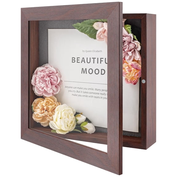 Golden State Art 11x11 Brown Shadow Boxes, 2-inch Depth, 6 Pins included
