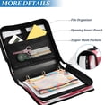 thumbnail image 4 of Water-Resistant 3-Ring Binder Organizer with Multiple Pockets Zipper Binder Bag for Office Red Maple Leaves, 4 of 8