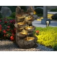 thumbnail image 2 of TITIMO 6-Tier Cascading Rock Water Fountain Outdoor Garden Waterfall with Lights,Fountain Indoor Decor for Garden, Patio, Backyard, Deck, Porch and Home Art Decor (Smal), 2 of 9
