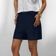 thumbnail image 6 of Women Shorts Ladies Summer Stretch Twill Regular Fit Hiking Casual Chino Short Pants With Pockets Navy XXXXXL, 6 of 7