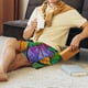 thumbnail image 5 of Balery Multicolored Beautiful Flower Pantalones cortos de pijama de punto de algodón para hombre con cinturilla y bolsillos-Medium, 5 of 6