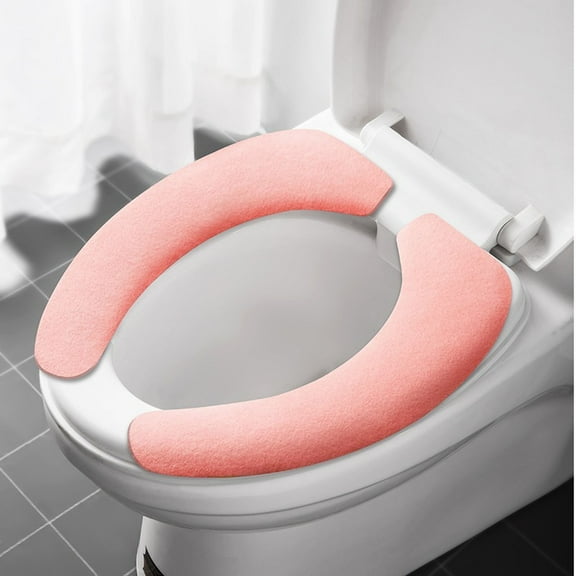 Chanana Thick and Warm Toilet Seat Cushion Cover with Sticky Toilet Seat Cushion - Washable and Reusable Mat for Winter - Double Flap Separation, TPR Back Adhesive, Soft and Protective(Longer)