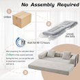 thumbnail image 7 of Kosynda 77"W Convertible Sleeper Sofa Bed with Fixed-Shape Frame, Folding Floor Sofa Couch with Corduroy Armrests for Living Room, Small Space Apartment, Office (Light Gray), 7 of 7