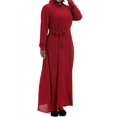thumbnail image 4 of KVMeteor Women's Plus Size Sexy Long Sleeve Solid Color Button Slit Dress, 4 of 6